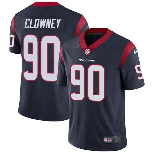 Nike Texans #90 Jadeveon Clowney Navy Blue Team Color Youth Stitched NFL Vapor Untouchable Limited Jersey